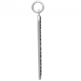 Sterling Silver Snowy Tree and Snowflake Pendant 30x10mm