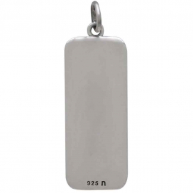 Sterling Silver Snowy Tree and Snowflake Pendant 30x10mm