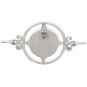 Sterling Silver Horizontal Compass Charm Link 16x29mm