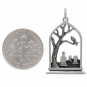 Sterling Silver Graveyard Charm 29x17mm