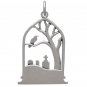 Sterling Silver Graveyard Charm 29x17mm