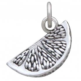 Sterling Silver Orange Slice Charm 15x13mm