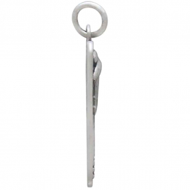 Sterling Silver UFO and Trees Charm 26x10mm