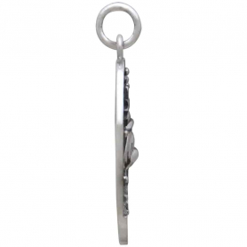 Sterling Silver UFO in Clouds Pendant 26x15mm