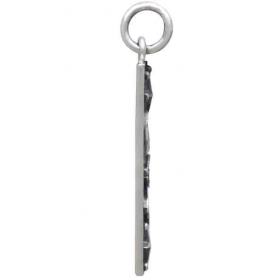 Sterling Silver Luna Moth Charm with Moon and Stars 26x8mm