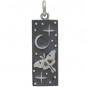 Sterling Silver Luna Moth Charm with Moon and Stars 26x8mm