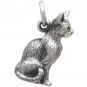 Sterling Silver 3D Cat Pendant 16x6mm