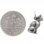 Sterling Silver 3D Cat Pendant 16x6mm