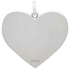 Sterling Silver Skull Lovers in Heart Pendant