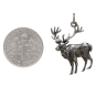 Sterling Silver Dimensional Elk Charm with Dime