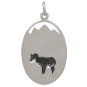 Sterling Silver Elk in Meadow Pendant Back View