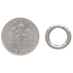 Silver Removable Charm Holder Hammered Texture with Dime