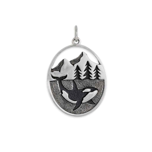 Nina Designs Sterling Silver Layered Orca Pendant