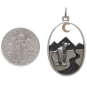Silver Bear with Mountains and Bronze Moon Charm with Dime
