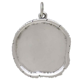 Sterling Silver Tree Growth Ring Pendant Back View