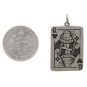 Sterling Silver Queen Playing Card Pendant with Dime
