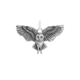 Sterling Silver Flying Owl Charm 18x25mm