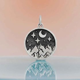 Sterling Silver Celestial Mountain Range Charm