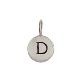 Sterling Silver Letter Charms - Initial D 13x8mm