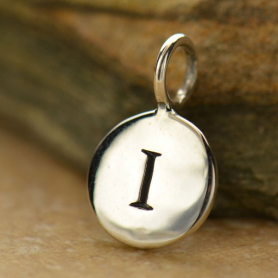 Sterling Silver Initial Charms - Letter I 13x8mm