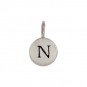 Sterling Silver Letter Charm - Initial N 13x8mm