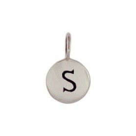 Sterling Silver Letter Charm - Initial S 13x8mm