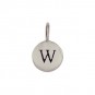Sterling Silver Letter Charm - Initial W 13x8mm