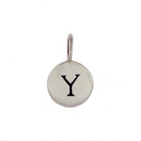 Sterling Silver Letter Charm - Initial Y 13x8mm