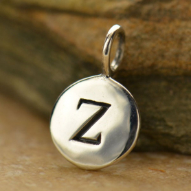 Sterling Silver Initial Charms - Letter Z 13x8mm