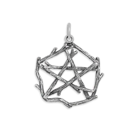 Sterling Silver Pentagram Branch Charm 26x21mm