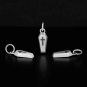Sterling Silver Coffin with Cross Charms on black background