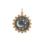 Mixed Metal Moon and Stars Pendant in Sun Frame 26x20mm