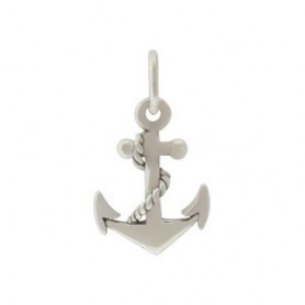 Sterling Silver Anchor Charm - Beach Charm 16x9mm