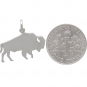 Sterling Silver Buffalo Charm - Stamping Blank 17x21mm