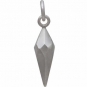 Sterling Silver Small Faceted Spike Charm 21x5mm