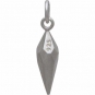 Sterling Silver Small Faceted Spike Charm 21x5mm
