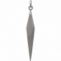 Sterling Silver Large Faceted Spike Pendant 40x5mm