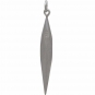 Sterling Silver Large Faceted Spike Pendant 40x5mm