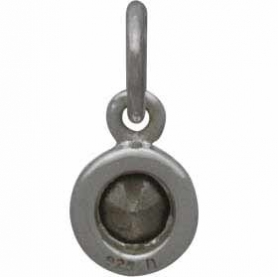 Sterling Silver Crystal Birthstone Charm -February 11x5mm