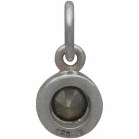 Sterling Silver Crystal Birthstone Charm - August 11x5mm