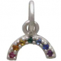 Sterling Silver Tiny Rainbow Charm with Nano Gems
