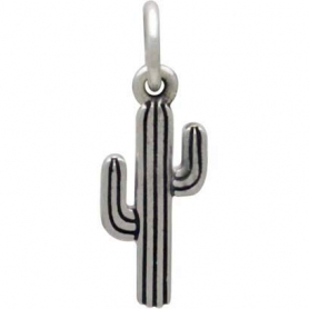 Sterling Silver Tiny Cactus Charm 18x6mm