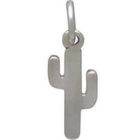 Sterling Silver Tiny Cactus Charm 18x6mm