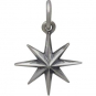 Sterling Silver Ridged Star Burst Charm with 8 Point