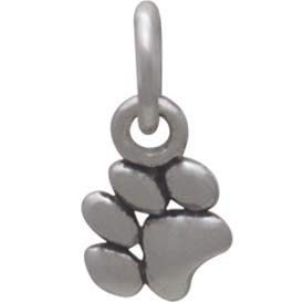 Sterling Silver Tiny Puffy Paw Charm