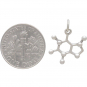 Sterling Silver Caffeine Molecule Charm 18x15mm