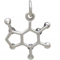 Sterling Silver Caffeine Molecule Charm 18x15mm