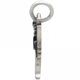 Sterling Silver Wolf Charm with Bronze Star and Moon 17x20mm