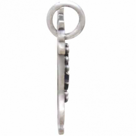 Sterling Silver Cat Charm with Bronze Star and Moon