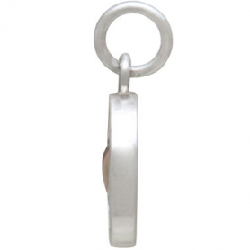 Sterling Silver Shadow Box Charm with Bronze Heart